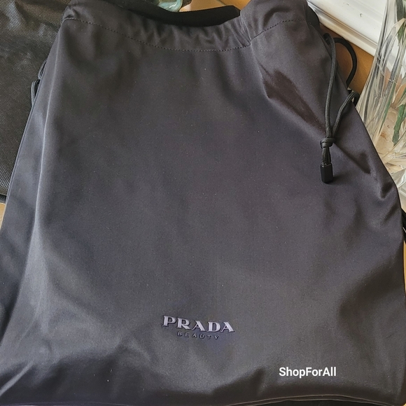 Prada Bag Reversible Pink Black Drawstring Sling Dust Bag NEW - Picture 15 of 16